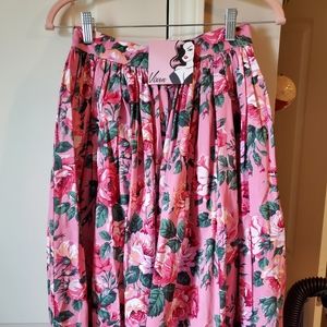 Vixen by Micheline Pitt Pink Roses swing skirt